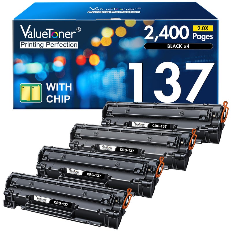 Valuetoner Compatible Toner Cartridge Replacement for Canon 137 Black Toner Cartridge 9435B001AA for ImageClass D570 MF242dw MF244W MF247dw MF249dw MF236n MF232w LBP151dw MF227dw MF210 (Black, 4-Pack) - Image 1
